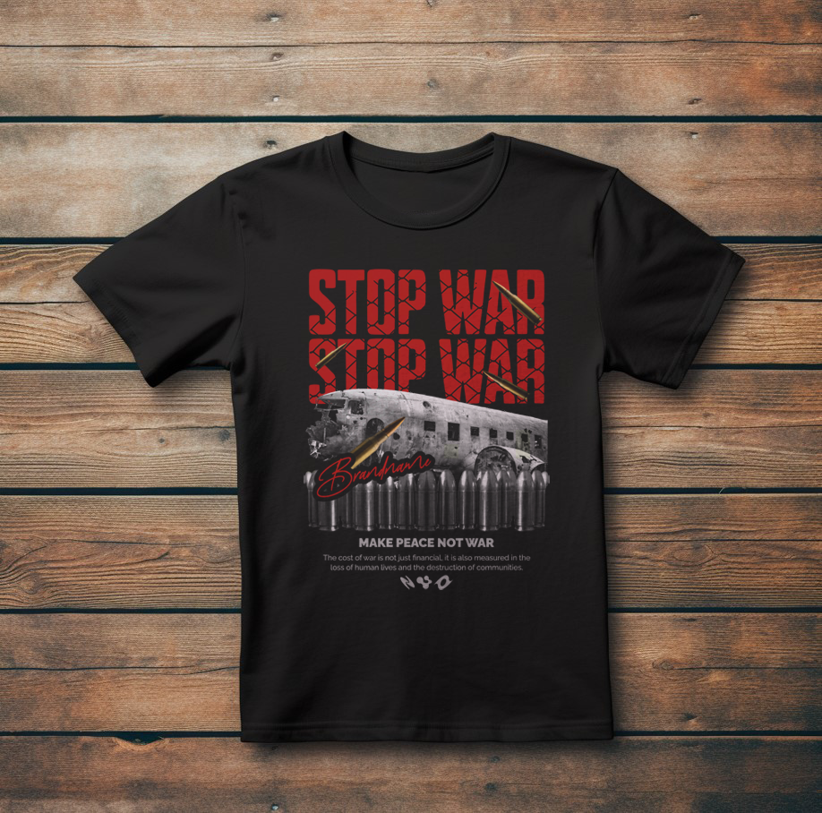 Стилна Тениска с Дизайн"Stop War"