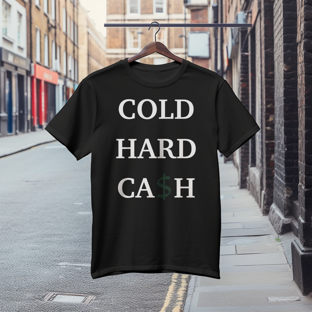 Готина Тениска с Дизайн "COLD HARD CASH"