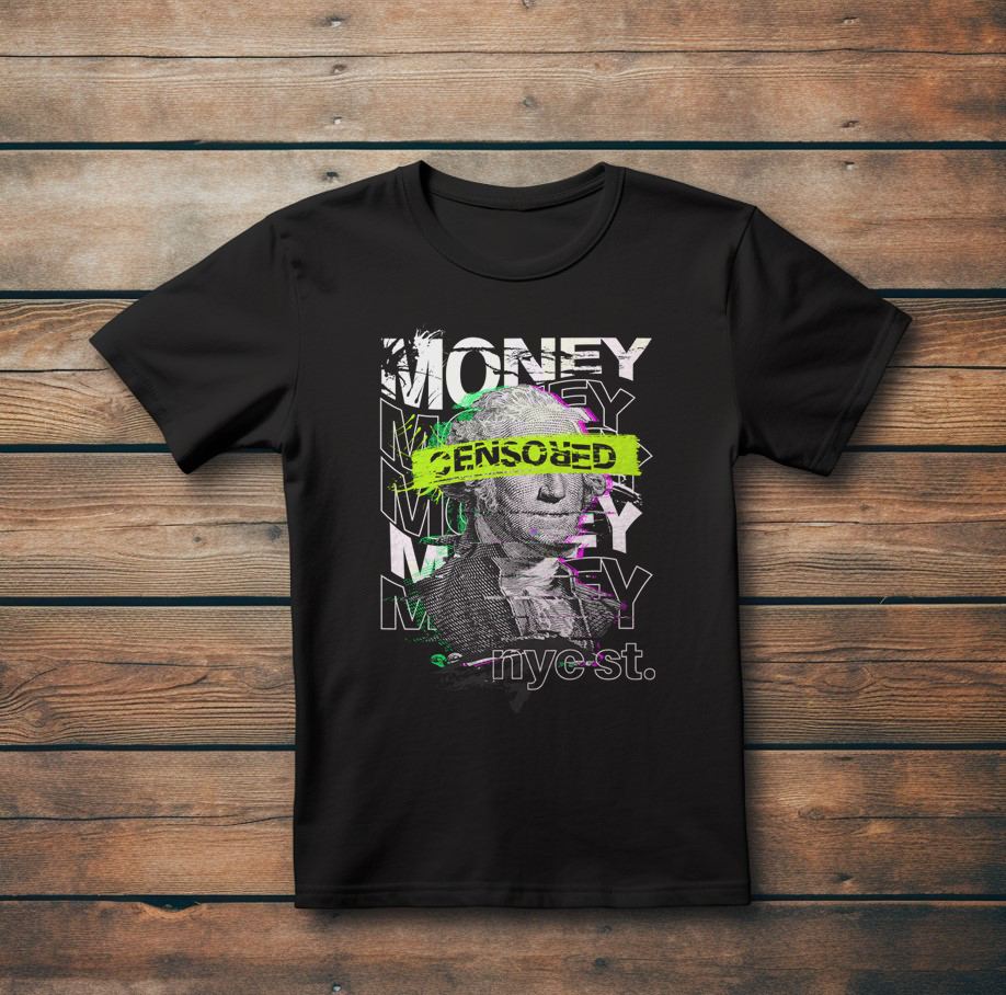 Стилна Тениска с Дизайн "Money Censored"