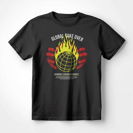 Елегантна Тениска с Дизайн "Global Takeover"