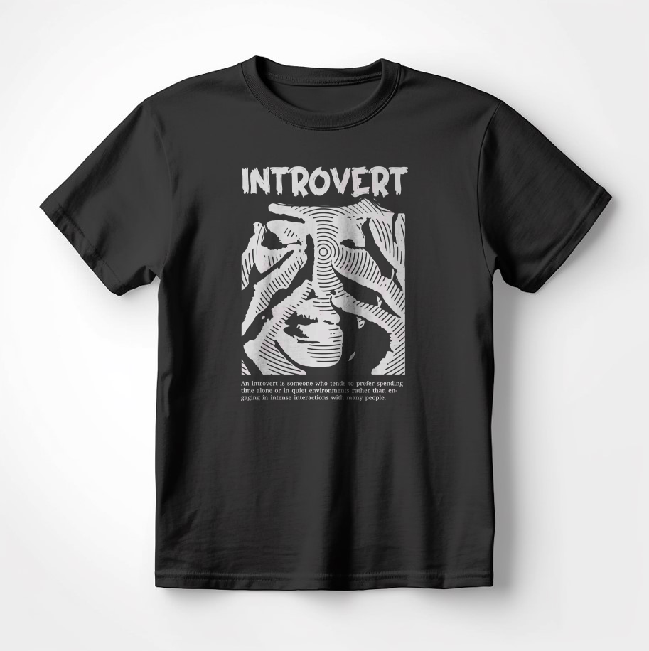 Модерна Тениска с Дизайн"Introvert"