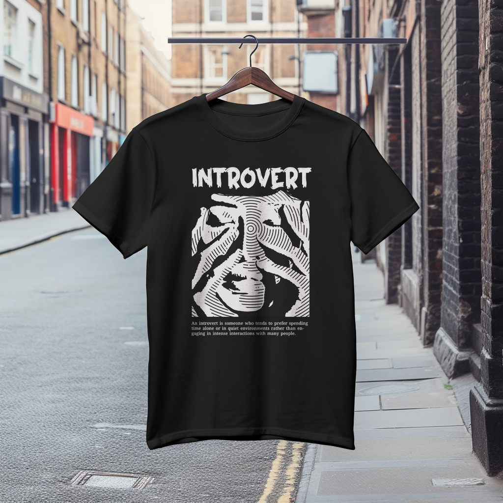 Модерна Тениска с Дизайн"Introvert"