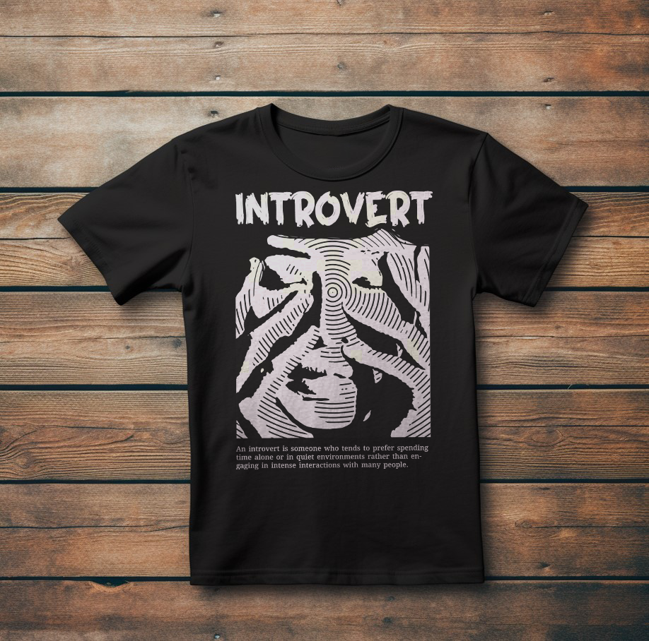 Модерна Тениска с Дизайн"Introvert"
